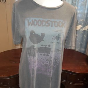 Vintage Buckle faded gray Woodstock tee with blue green and purple size L!